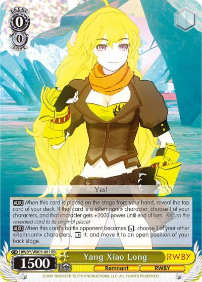 Yang Xiao Long RWBY/WX03-001 RR RWBY Card