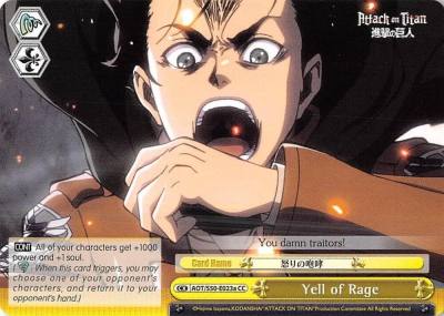 Yell of Rage A AOT/S50-E023a CC Attack on Titan Vol. 2 Card