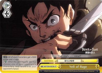 Yell of Rage B AOT/S50-E023b CC Attack on Titan Vol. 2 Card