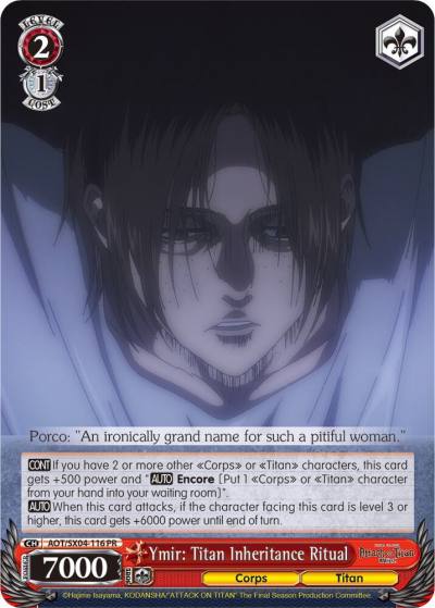 Ymir Titan Inheritance Ritual AOT/SX04-116 PR Attack On Titan: Final Season Card