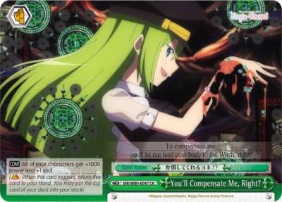 Youll Compensate Me Right MR/W80-E047 CR Magia Record: Puella Magi Madoka Magica [Side Story] (Anime) Card
