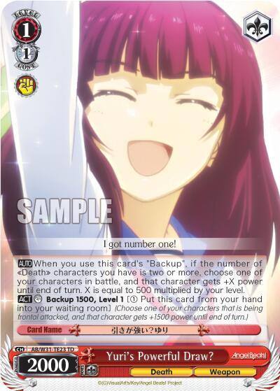 Yuris Powerful Draw AB/W31-TE23 TD Angel Beats! Re:Edit Card