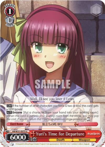 Yuris Time for Departure AB/W31-E075 U Angel Beats! Re:Edit Card