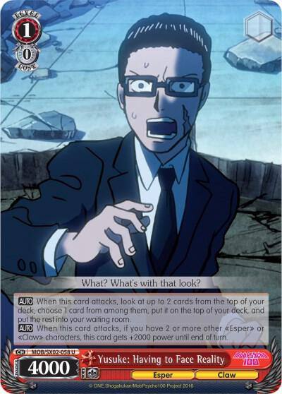 Yusuke Having to Face Reality MOB/SX02-058 U Mob Psycho 100 Card