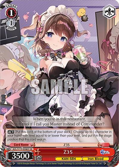 Z35 SR AZL/S119-E080S SR Azur Lane Vol. 2 Card