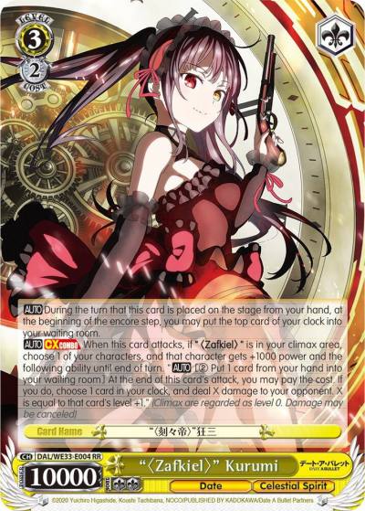 Zafkiel Kurumi DAL/WE33-E004 RR Date A Bullet Card