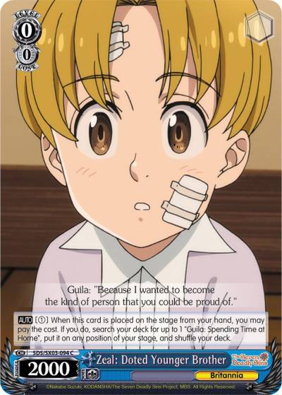 Zeal Doted Younger Brother SDS/SX03-094 C The Seven Deadly Sins Card
