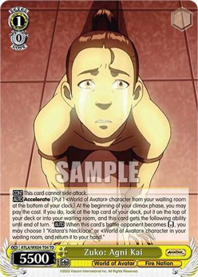 Zuko Agni Kai ATLA/WX04-T04 TD Avatar: The Last Airbender Card
