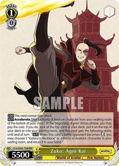 Zuko Agni Kai RRR ATLA/WX04-T04R RRR Avatar: The Last Airbender Card