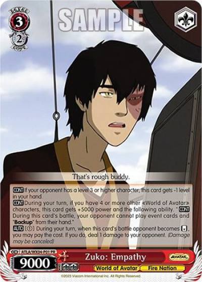 Zuko Empathy ATLA/WX04-P01 PR Avatar: The Last Airbender Card