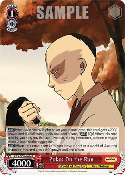 Zuko On the Run ATLA/WX04-056 R Avatar: The Last Airbender Card