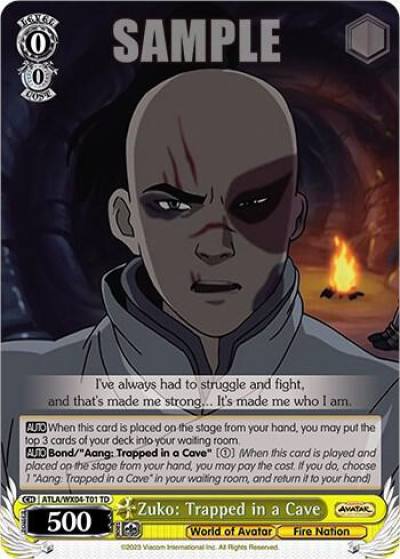 Zuko Trapped in a Cave ATLA/WX04-T01 TD Avatar: The Last Airbender Card