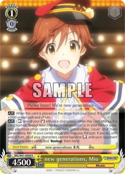 new generations Mio IMC/W41-E008 R The iDOLM@STER Cinderella Girls Card