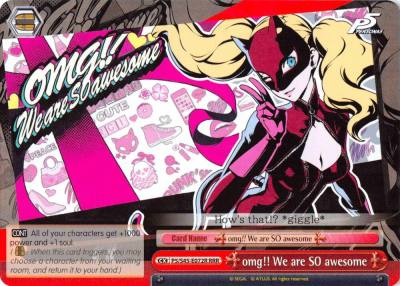 omg We are SO awesome RRR P5/S45-E072R RRR Persona 5 Card