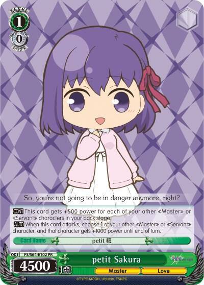 petit Sakura FS/S64-E102 PR Fate/stay night [Heaven’s Feel] Card