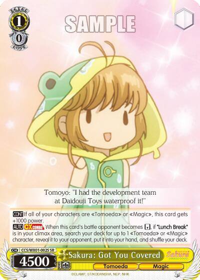 Sakura Got You Covered SR CCS/WX01-002S SR Cardcaptor Sakura: Clear Card Card