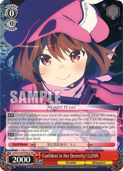 Confident in Her Dexterity LLENN Alternate Art GGO/S59-PE02PR PR SAO Alternative–Gun Gale Online Card