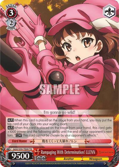 Rampaging With Determination LLENN GGO/S59-TE09 TD SAO Alternative–Gun Gale Online Card