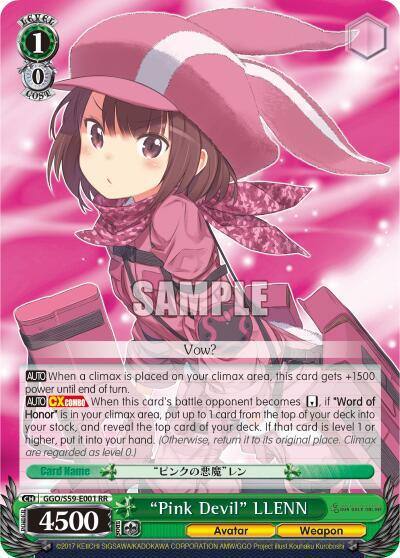 Pink Devil LLENN GGO/S59-E001 RR SAO Alternative–Gun Gale Online Card