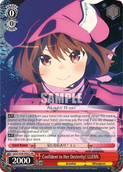 Confident in Her Dexterity LLENN GGO/S59-PE02 PR SAO Alternative–Gun Gale Online Card