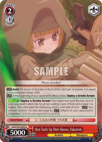 Best Tactic Up Their Sleeves Fukaziroh GGO/S59-E045 R SAO Alternative–Gun Gale Online Card