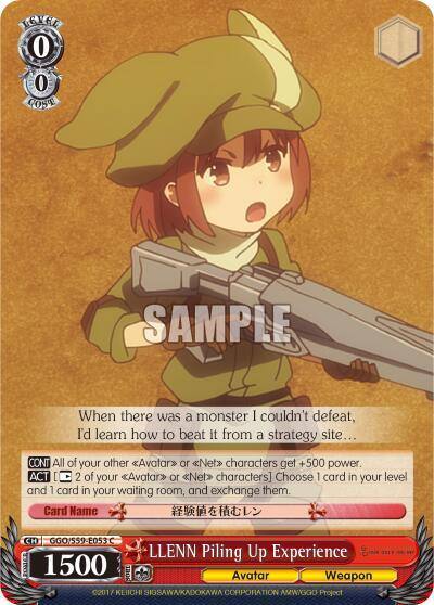 LLENN Piling Up Experience GGO/S59-E053 C SAO Alternative–Gun Gale Online Card
