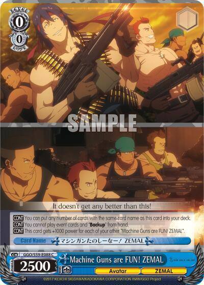 Machine Guns are FUN ZEMAL GGO/S59-E088 C SAO Alternative–Gun Gale Online Card