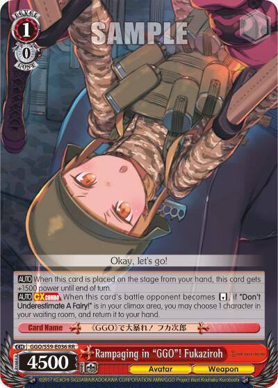 Rampaging in GGO Fukaziroh GGO/S59-E036 RR SAO Alternative–Gun Gale Online Card