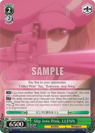 Slip into Pink LLENN GGO/S59-E028 C SAO Alternative–Gun Gale Online Card