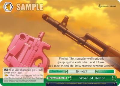 Word of Honor GGO/S59-E031 CR SAO Alternative–Gun Gale Online Card