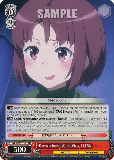 Overwhelming World View LLENN GGO/S59-TE01 TD SAO Alternative–Gun Gale Online Card