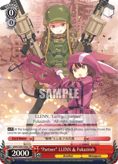 Partner LLENN and Fukaziroh GGO/S59-TE03 TD SAO Alternative–Gun Gale Online Card