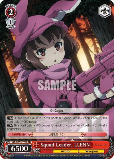 Squad Leader LLENN GGO/S59-TE08 TD SAO Alternative–Gun Gale Online Card
