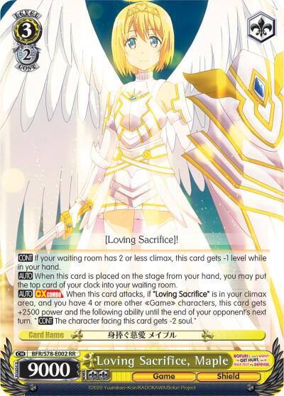 Loving Sacrifice Maple BFR/S78-E002 RR BOFURI: I Don't Want to Get Hurt, so I'll Max Out My Defense Card