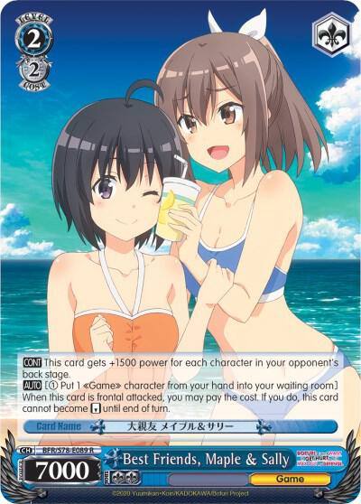 Best Friends Maple and Sally BFR/S78-E089 R BOFURI: I Don't Want to Get Hurt, so I'll Max Out My Defense Card