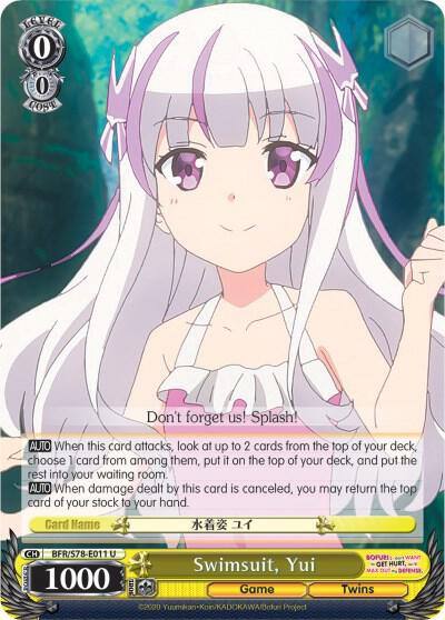 Swimsuit Yui BFR/S78-E011 U BOFURI: I Don't Want to Get Hurt, so I'll Max Out My Defense Card