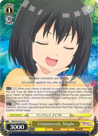 Unbalanced Maple BFR/S78-E016 U BOFURI: I Don't Want to Get Hurt, so I'll Max Out My Defense Card