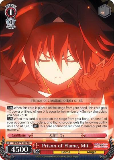 Prison of Flame Mii BFR/S78-E072 C BOFURI: I Don't Want to Get Hurt, so I'll Max Out My Defense Card