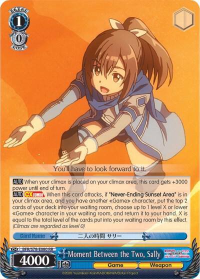 Moment Between the Two Sally BFR/S78-E080 RR BOFURI: I Don't Want to Get Hurt, so I'll Max Out My Defense Card