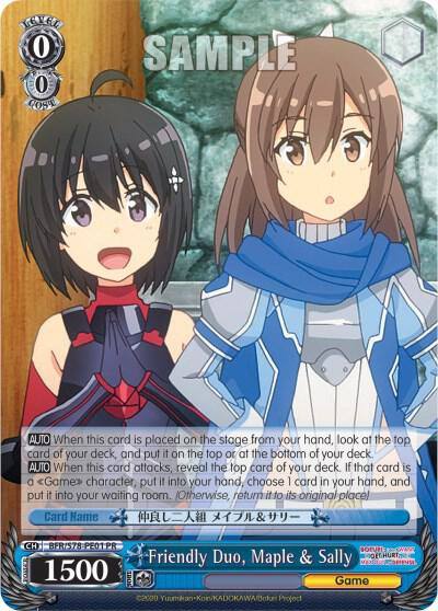 Friendly Duo Maple and Sally BFR/S78-PE01 PR BOFURI: I Don't Want to Get Hurt, so I'll Max Out My Defense Card