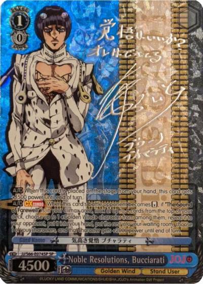 Noble Resolutions Bucciarati SP Silver Signature JJ/S66-E074SP SP JoJo's Bizarre Adventure: Golden Wind Card