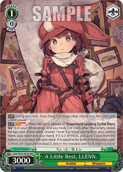 A Little Rest LLENN HR GGO/SE50-E02H Holo Rare SAO Alternative–Gun Gale Online–2 Premium Booster Card