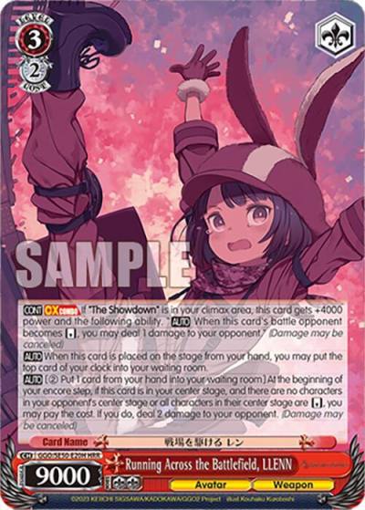 Running Across the Battlefield LLENN HR GGO/SE50-E20H Holo Rare SAO Alternative–Gun Gale Online–2 Premium Booster Card