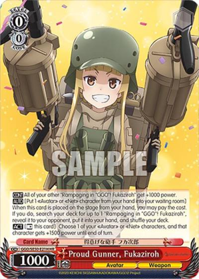 Proud Gunner Fukaziroh HR GGO/SE50-E21H Holo Rare SAO Alternative–Gun Gale Online–2 Premium Booster Card