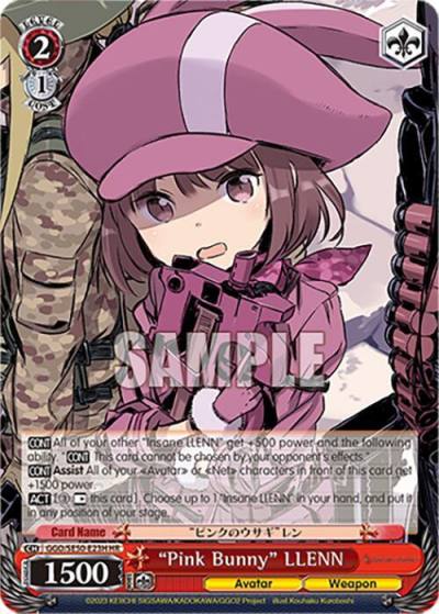 Pink Bunny LLENN HR GGO/SE50-E23H Holo Rare SAO Alternative–Gun Gale Online–2 Premium Booster Card