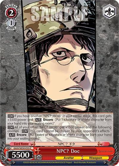 NPC Doc GGO/SE50-E33 C SAO Alternative–Gun Gale Online–2 Premium Booster Card